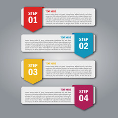 business infographics template. numbers 4 steps isolated on white background. illustration vector.