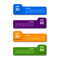 business infographics template. numbers 4 steps isolated on white background. illustration vector.