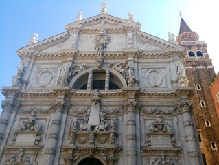 Fototapeta premium Close up of beautiful San Moise church in Venice, Italy.