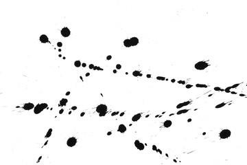 Abstract ink spatter texture japan style, ink splashes isolate on white background