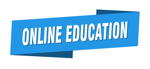 online education banner template. online education ribbon label sign