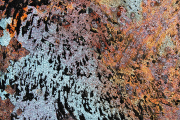 Bright rusty metal background. Colorful background.