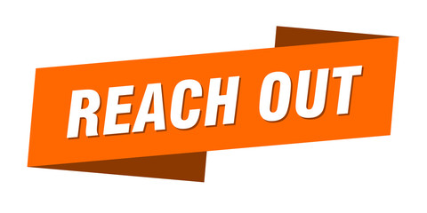 reach out banner template. reach out ribbon label sign