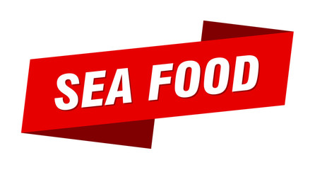 sea food banner template. sea food ribbon label sign