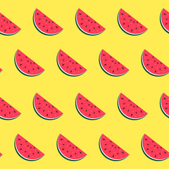 Watermelon Seamless Pattern Background. Vector Illustration