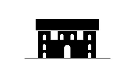Fototapeta premium Islam mosque icon. Flat illustration of islam mosque