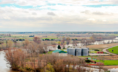 Village of Tordesillas in Valladolid in a cloudy day