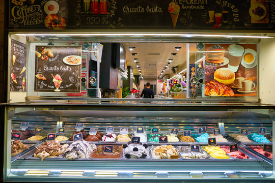 VENICE, ITALY - CIRCA MAY, 2019: ice cream on display in Venice.