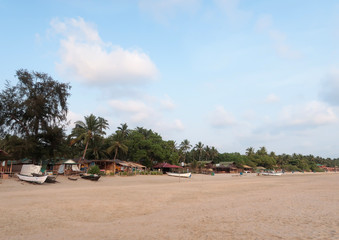 Fototapeta na wymiar Agonda beach empty during Coronavirus lockdown in Goa India