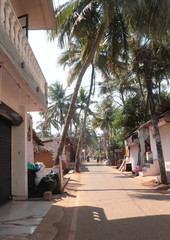 The streets of Agonda are empty as village shops are closed and locals as well as tourists stay indoors during the Coronavirus lockdown in South Goa 