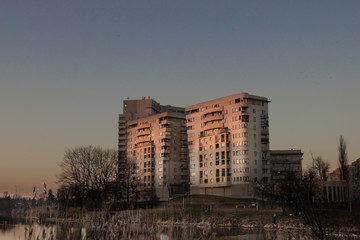 Fototapeta na wymiar Warsaw apartments block of flats