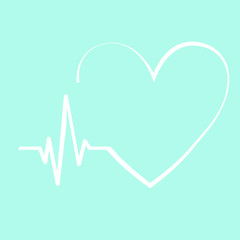 Cardiology line, heart, vector, background illustration