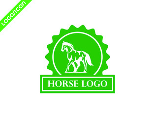 Horse farms place logo and icons Design for Green color. mascot symbol for business or shirt design. Vector Vintage Design Element.
