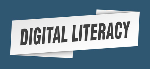digital literacy banner template. digital literacy ribbon label sign