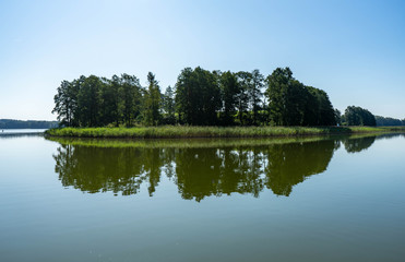 Krajobraz jeziora i drzew