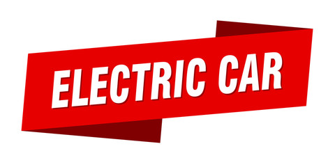 electric car banner template. electric car ribbon label sign