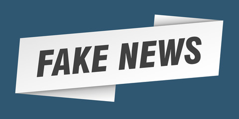fake news banner template. fake news ribbon label sign