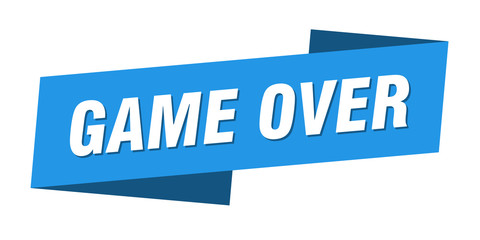game over banner template. game over ribbon label sign