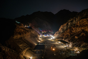 Magical Night View of South Sainai Mountains, Valley Cafe, Dahab, Egypt