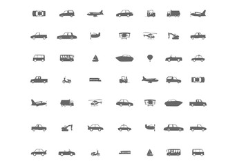Cartoon collection of transport icons vector