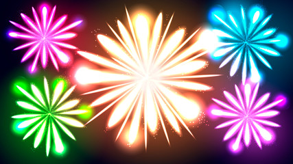 Festive Golden Firework Salute Burst on Transparent