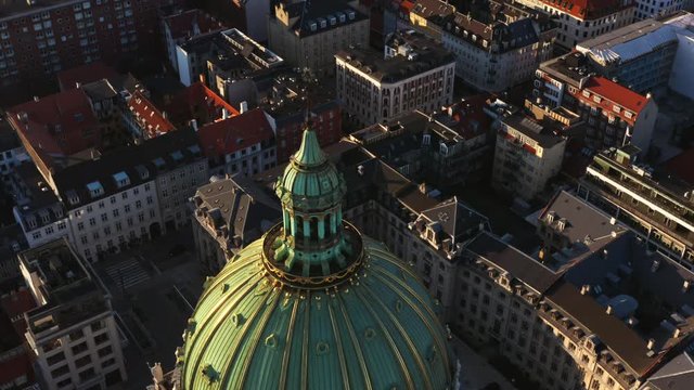 Drone Flight Over Frederick'S Church Copenhagen