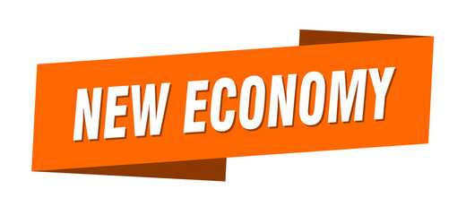 new economy banner template. new economy ribbon label sign