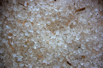 Close up macro texture of bath salt for spa made of small granules