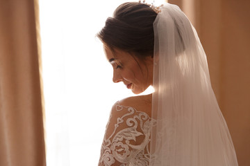 Portrait of georgeous bride at wedding day