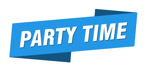 party time banner template. party time ribbon label sign