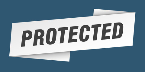 protected banner template. protected ribbon label sign