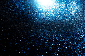 Obraz premium Easy to add lens flare effects for overlay designs or screen blending mode to make high-quality images. Abstract sun burst, digital flare, iridescent glare over black background. Defocused bokeh.