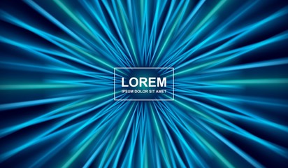 Abstract background with green blue light ray