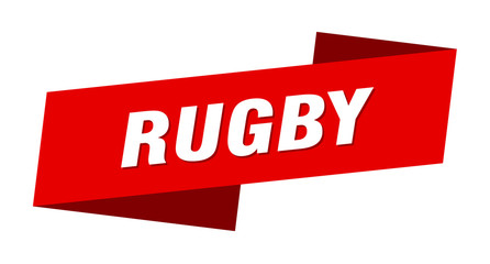 rugby banner template. rugby ribbon label sign