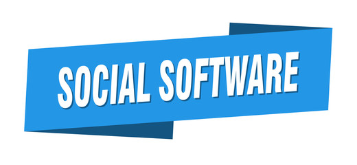 social software banner template. social software ribbon label sign
