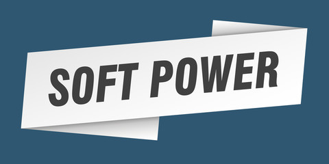 soft power banner template. soft power ribbon label sign