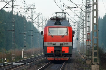 Obraz premium Electric Locomotive on the Road