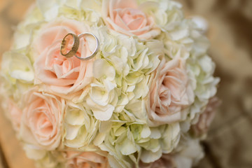 Wedding rings for the bride and groom