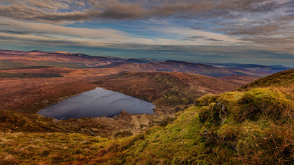 Aerial Lough Ouler – Ireland’s Heart-Shaped Lake The lake, called Lough Ouler, is tucked away at the side of Tonelagee mountain. Tonelagee is a translation of the Irish Tóin le Gaoith