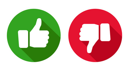 Thumb up and thumb down sign. Up and down index finger sign - stock vector