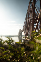 Unique Forth Bridge, a UNESCO World Heritage Site, carries the rail tracks from South to North...