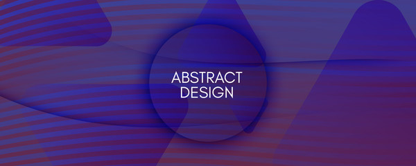 Blue Dynamic Abstract. Flow Shape Banner. 3d 