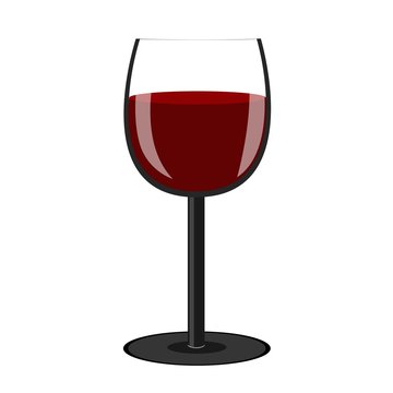 Glass of red wine with, wineglass logo icon, stock vector logo illustration