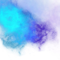 Blue purple white gradient stains hand drawing, watercolor stain with splashes. Dark light hue of blue. Abstract backdrop wallpaper background