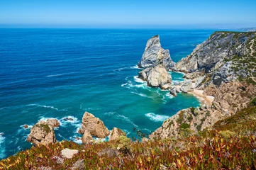 Fototapete Rund Naturpark Cliffs and ocean view at the Sintra-Cascais Natural Park in Portugal  © Bianca
