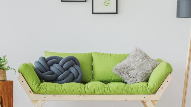 Luxury green sofa in a modern living room