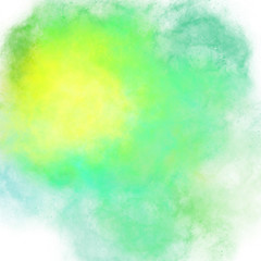 Yellow light green stains of watercolor paint with a gradient. Abstract backdrop wallpaper background, beautiful texture stains of paint