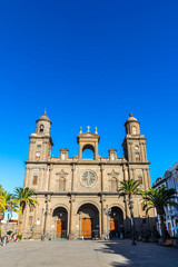 Fototapeta na wymiar Cathedral of Santa Ana (Cathedral of Las Palmas de Gran Canaria) is a Roman Catholic church located in Las Palmas, Canary Islands, Spain. Situated within the Vegueta neighborhood