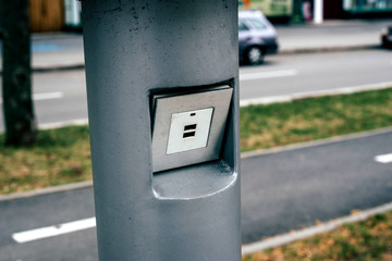 Light pole with phone charger