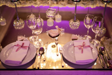 Beautifully decorated table for a special occasion. Decoration and party